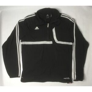 Adidas Adi Pure Mens Long Sleeve 1/4 Zip 3 Stripe Black Large Track Jacket I